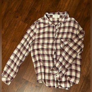 Cloth & Stone - Anthropologie - white / red plaid button down